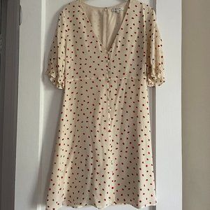 Madewell Silk Strawberry-Print "Clover" Dress